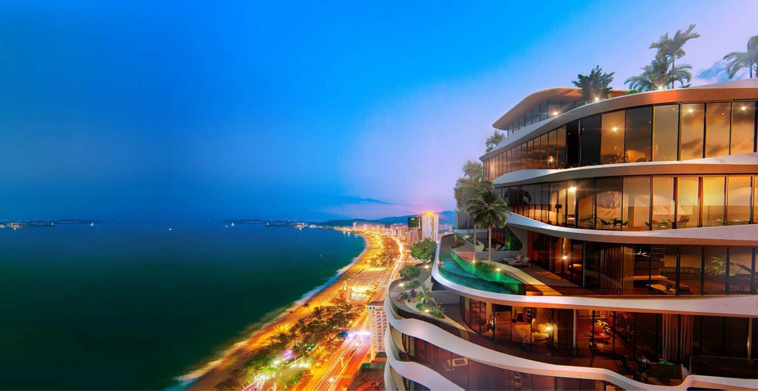 Mặt tiền the aston luxury residence đường Trần Phú, vị trí được mệnh danh là con đường ven biển đẹp nhất của Nha Trang. nơi có tiềm năng phát triển kinh tế mạnh mẽ về du lịch – dịch vụ