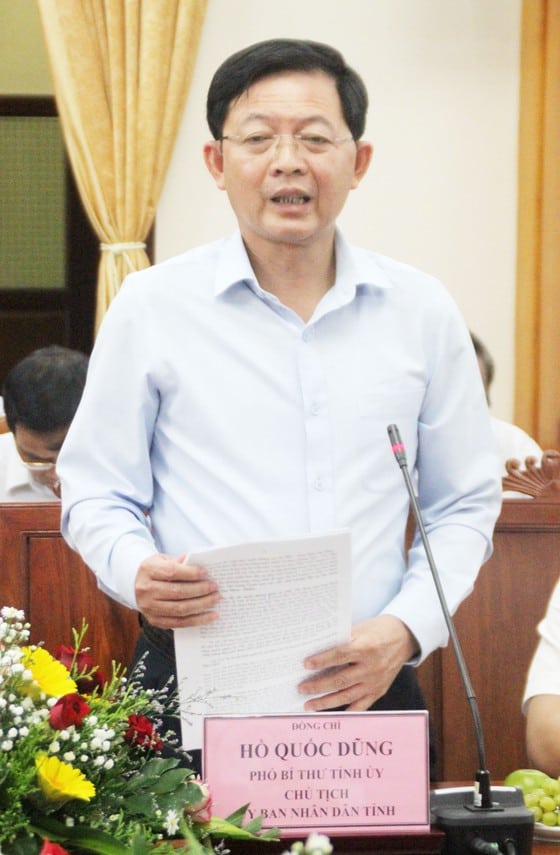 Chủ tịch UBND tỉnh Bình Định, ông Hồ Quốc Dũng phát biểu tại buổi làm việc