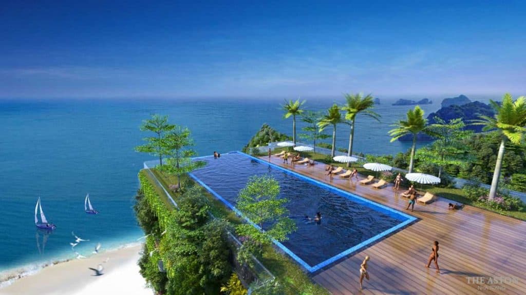 Hồ bơi chân mây tại căn hộ cao cấp The Aston Luxury Residence Nha Trang