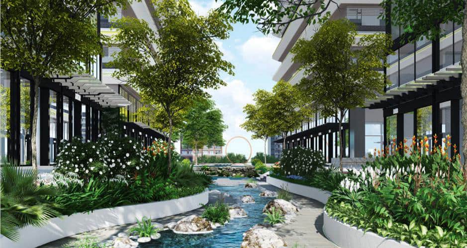 Suối nhân tạo 3.000 m2 giữa lòng Astral City Bình Dương